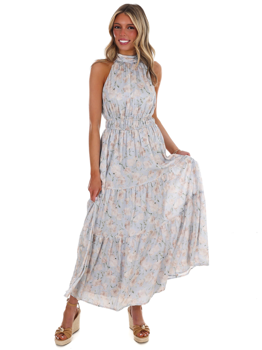 Like I Loved You Floral Halter Maxi Dress