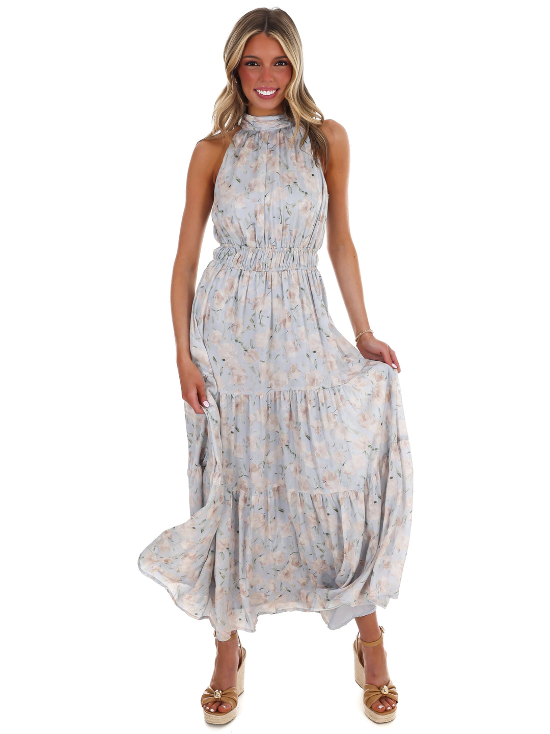 Like I Loved You Floral Halter Maxi Dress