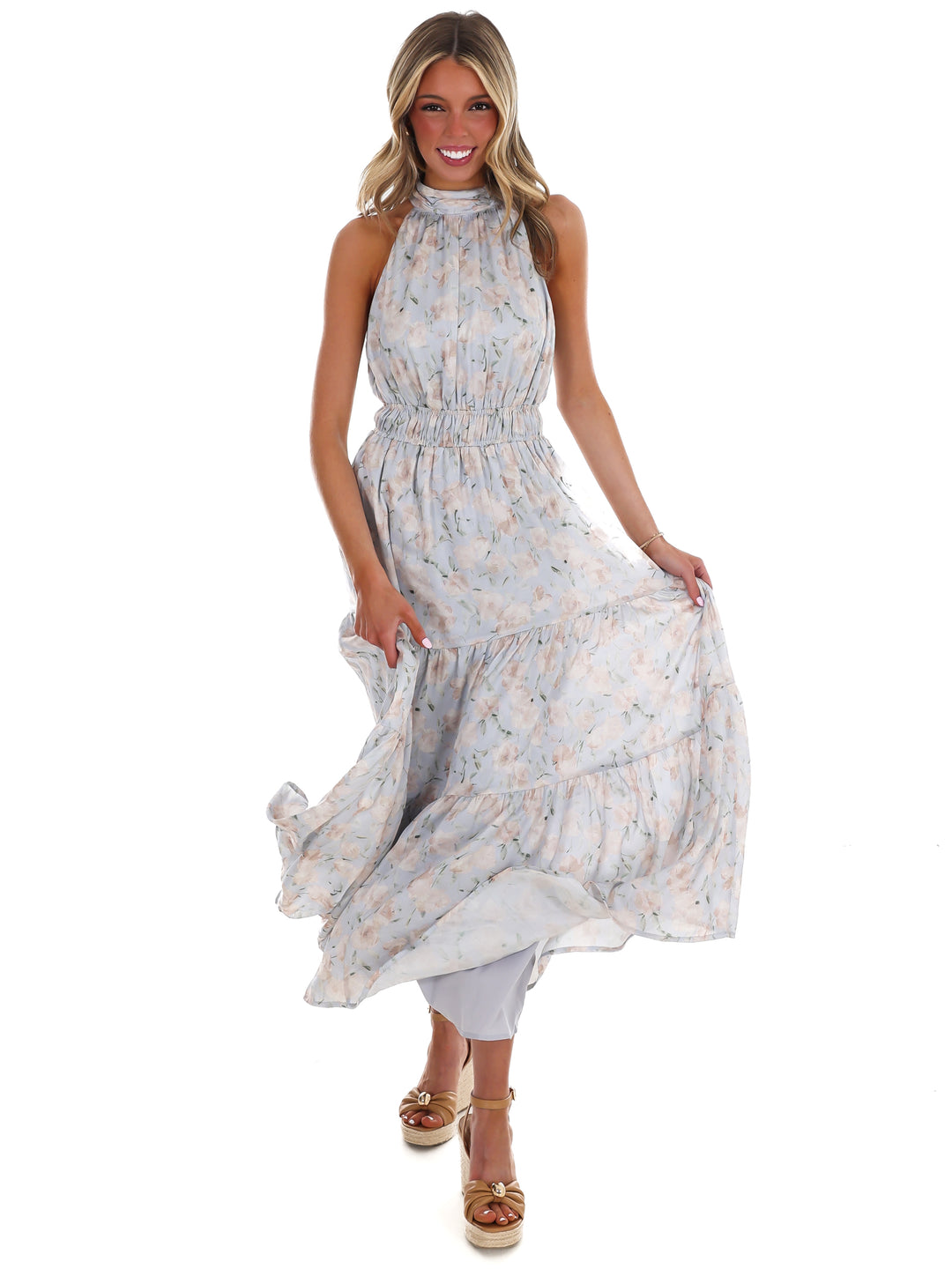 Like I Loved You Floral Halter Maxi Dress