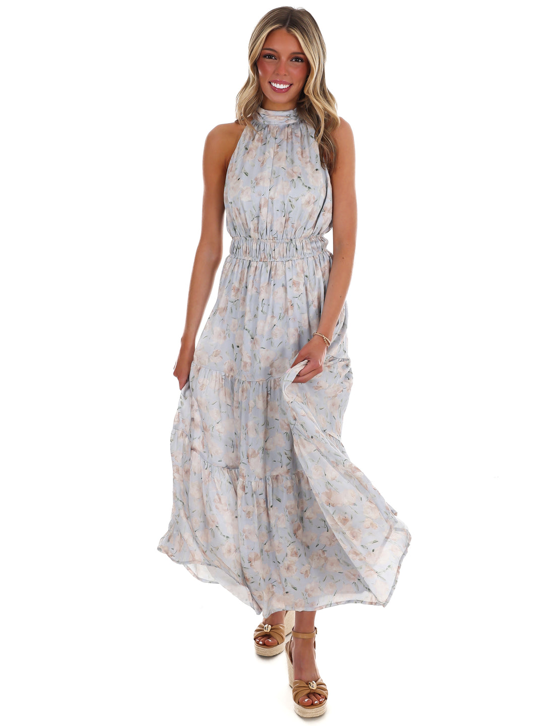 Like I Loved You Floral Halter Maxi Dress