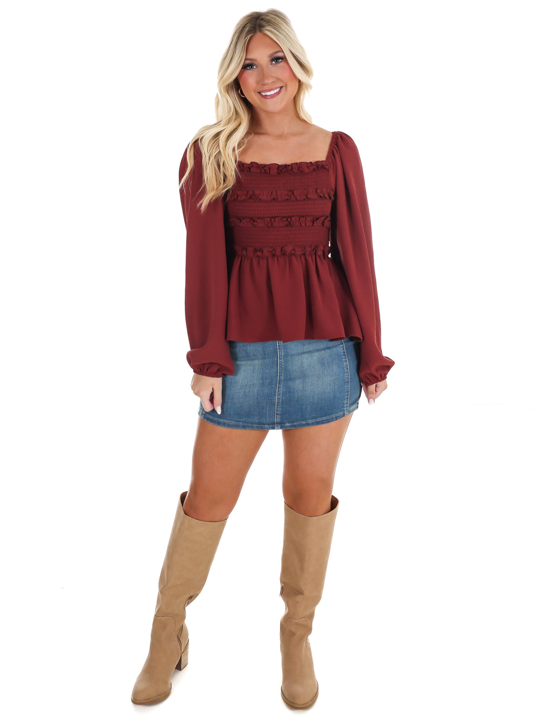 Wear Anywhere Smocked Babydoll Top