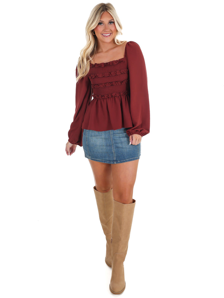 Wear Anywhere Smocked Babydoll Top