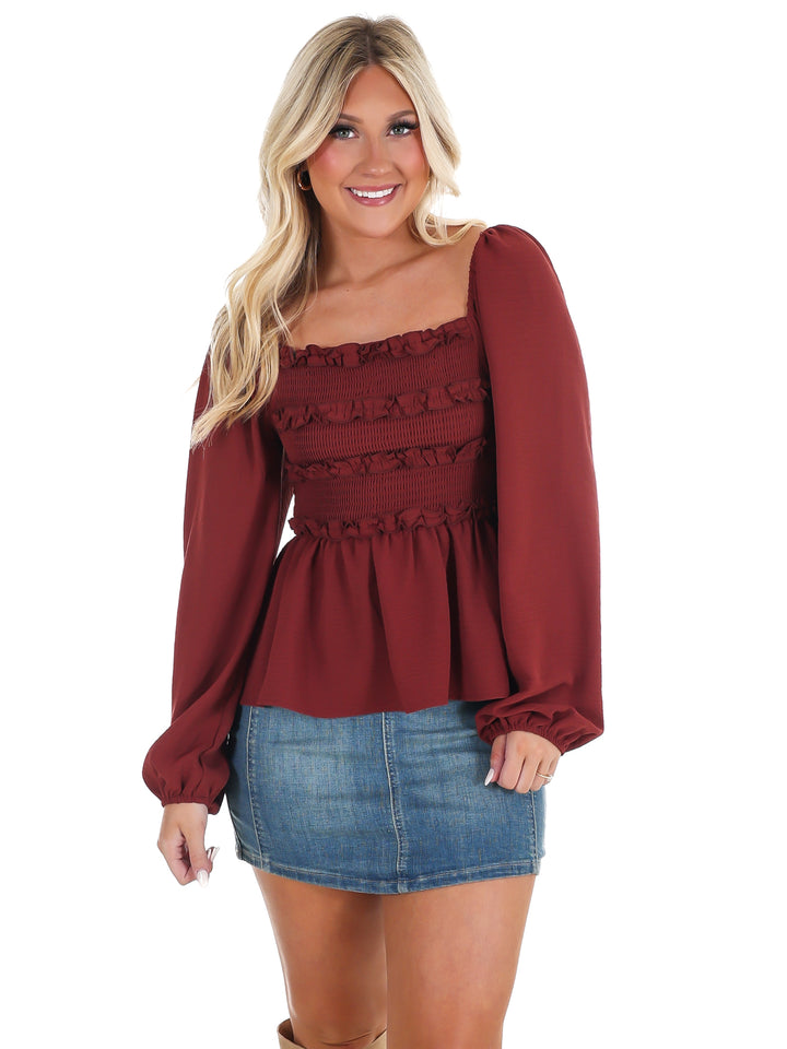 Wear Anywhere Smocked Babydoll Top