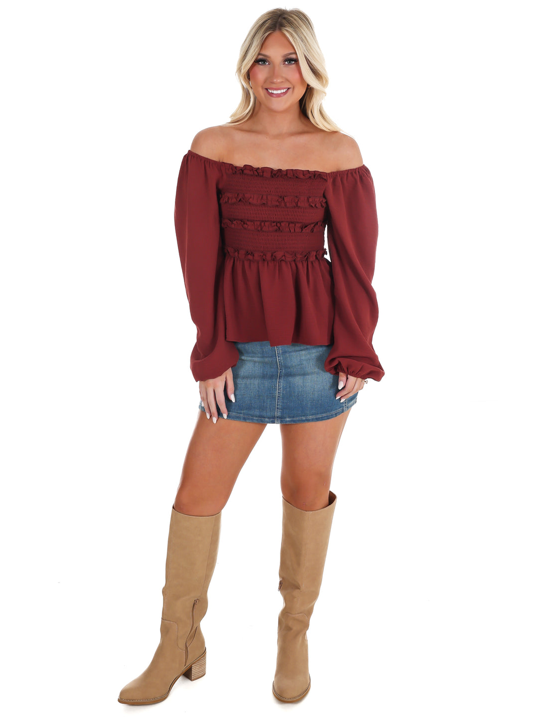 Wear Anywhere Smocked Babydoll Top