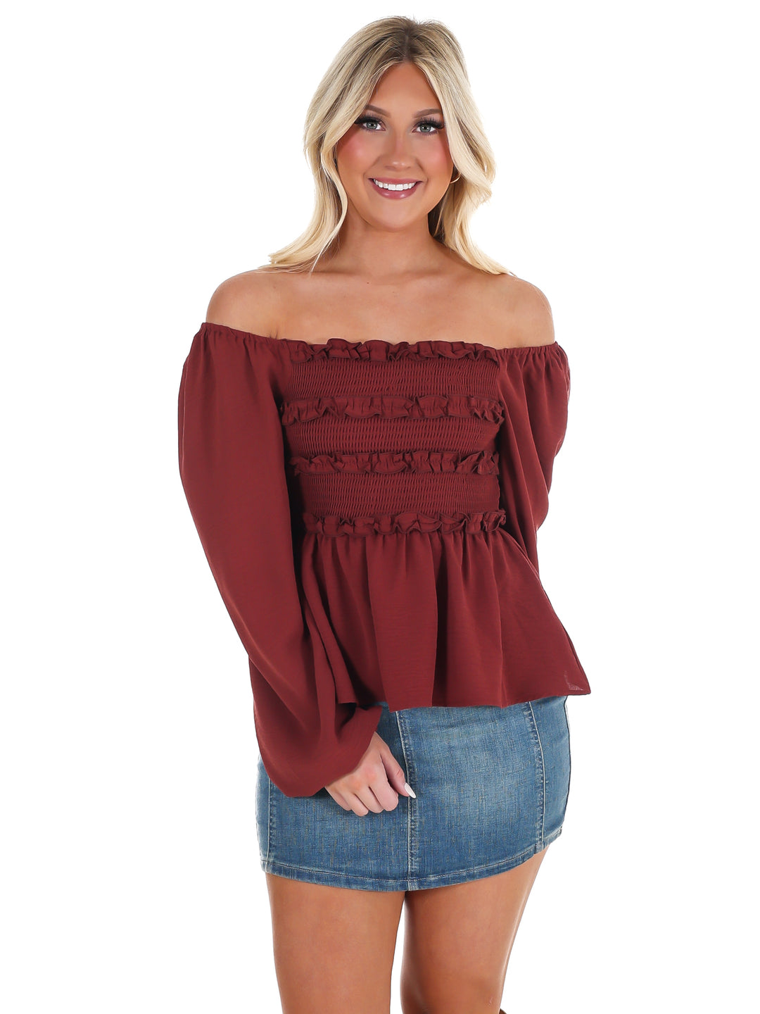 Wear Anywhere Smocked Babydoll Top