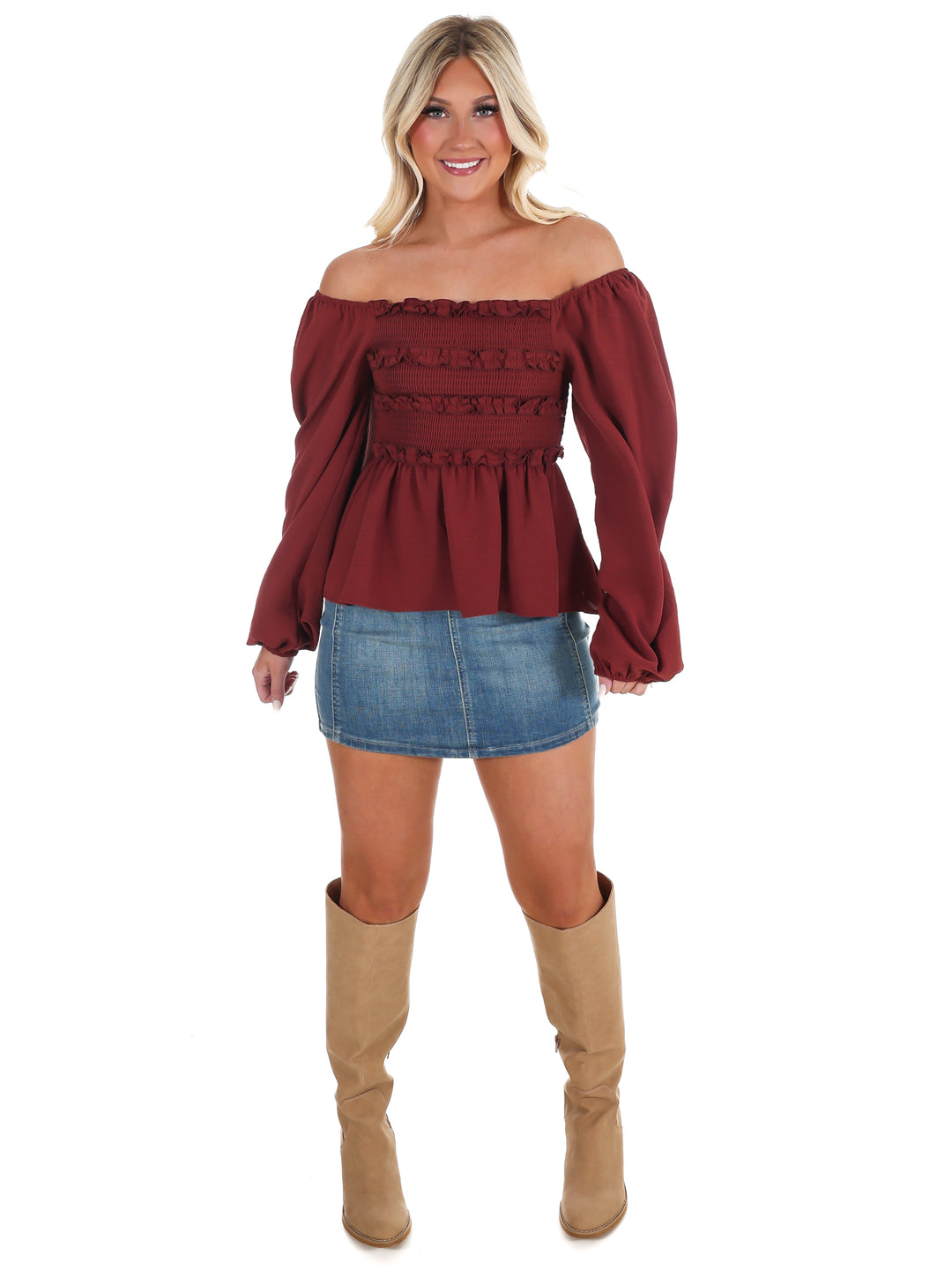 Wear Anywhere Smocked Babydoll Top