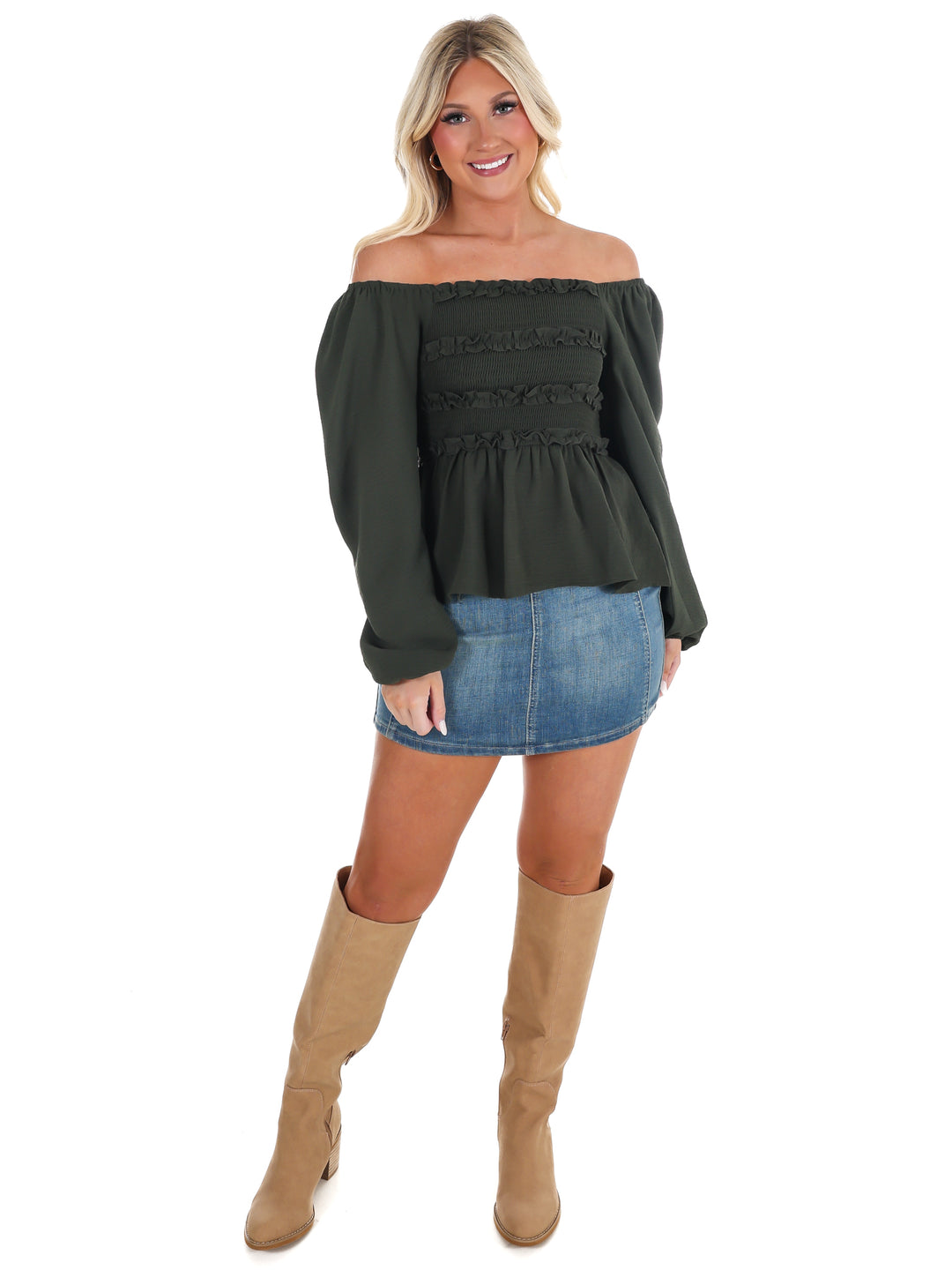 Wear Anywhere Smocked Babydoll Top