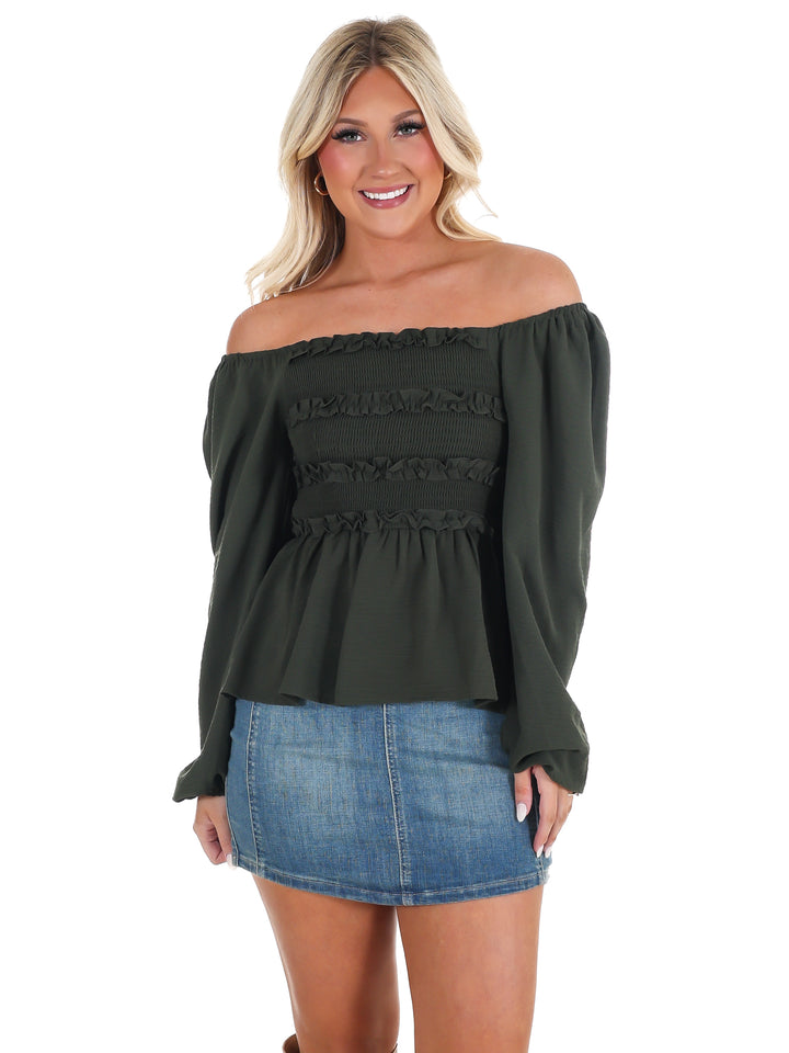 Wear Anywhere Smocked Babydoll Top