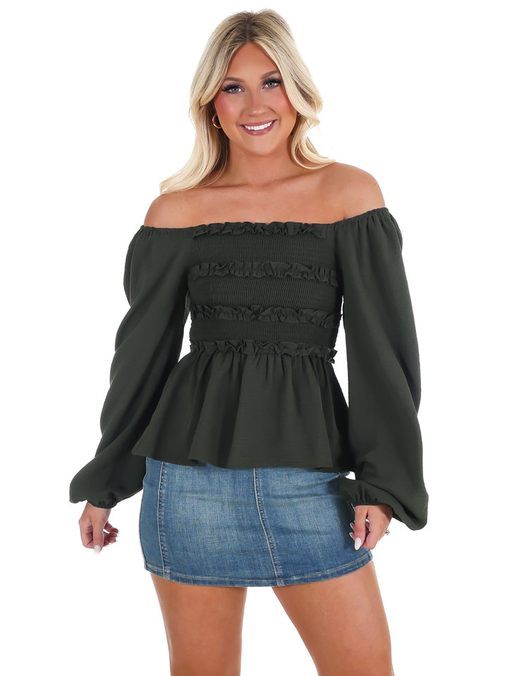 Wear Anywhere Smocked Babydoll Top