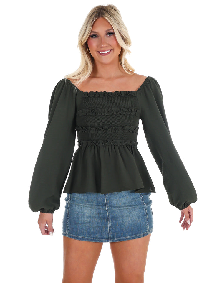 Wear Anywhere Smocked Babydoll Top