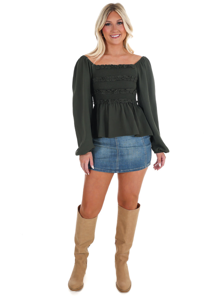 Wear Anywhere Smocked Babydoll Top