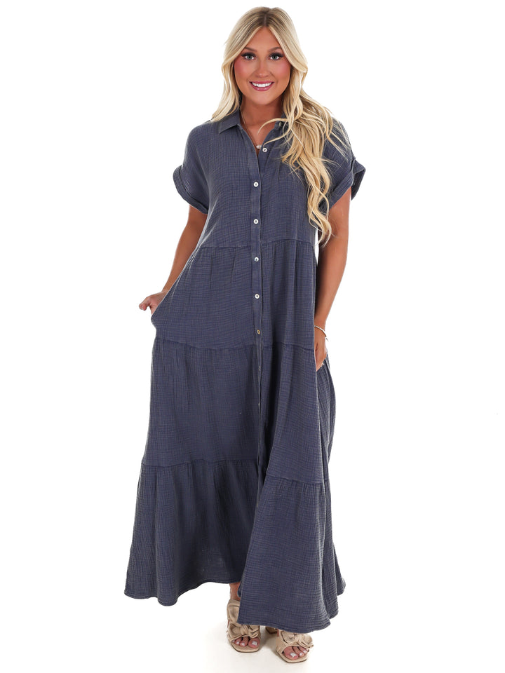 Open Air Maxi Shirt Dress