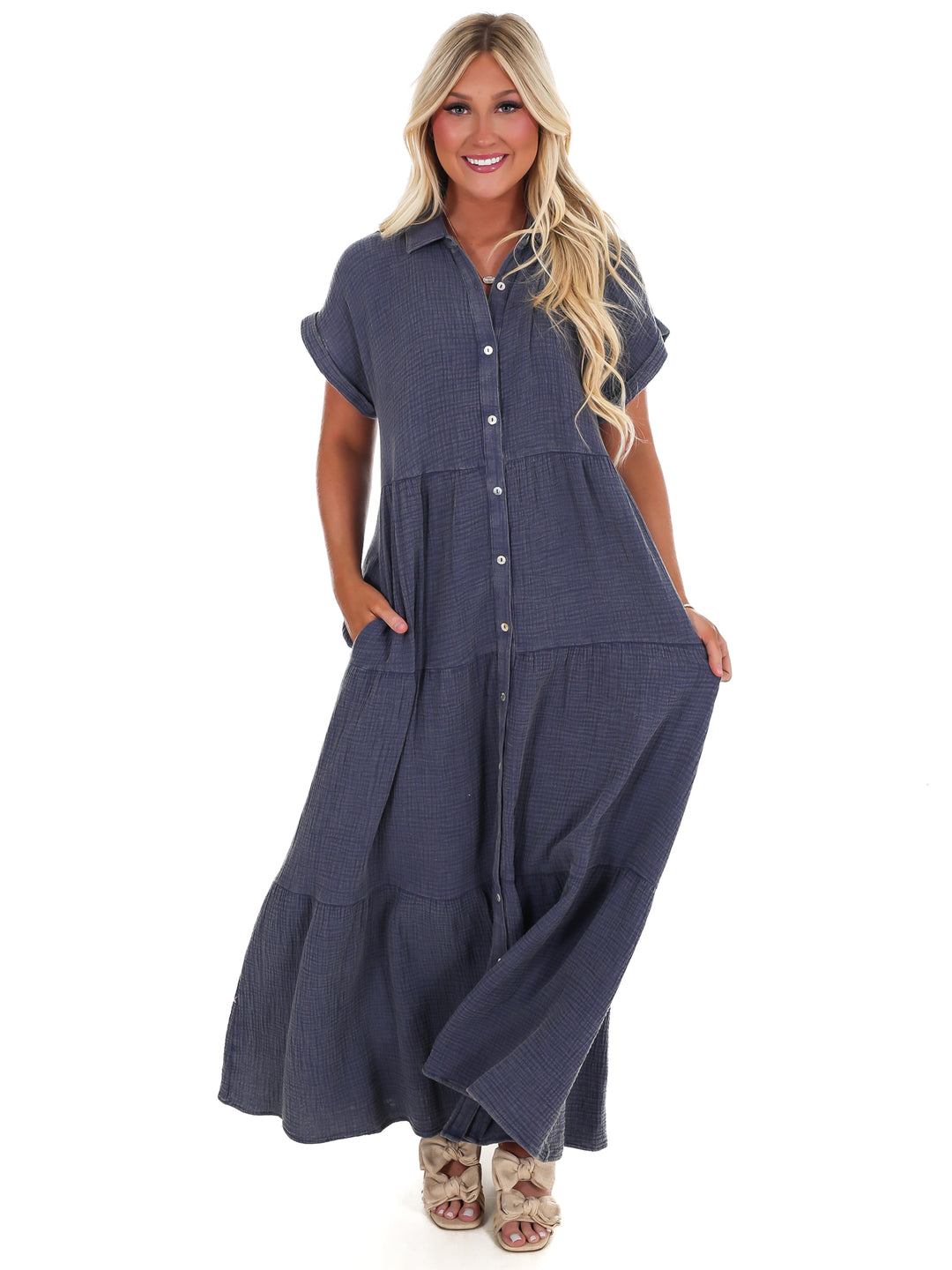 Open Air Maxi Shirt Dress