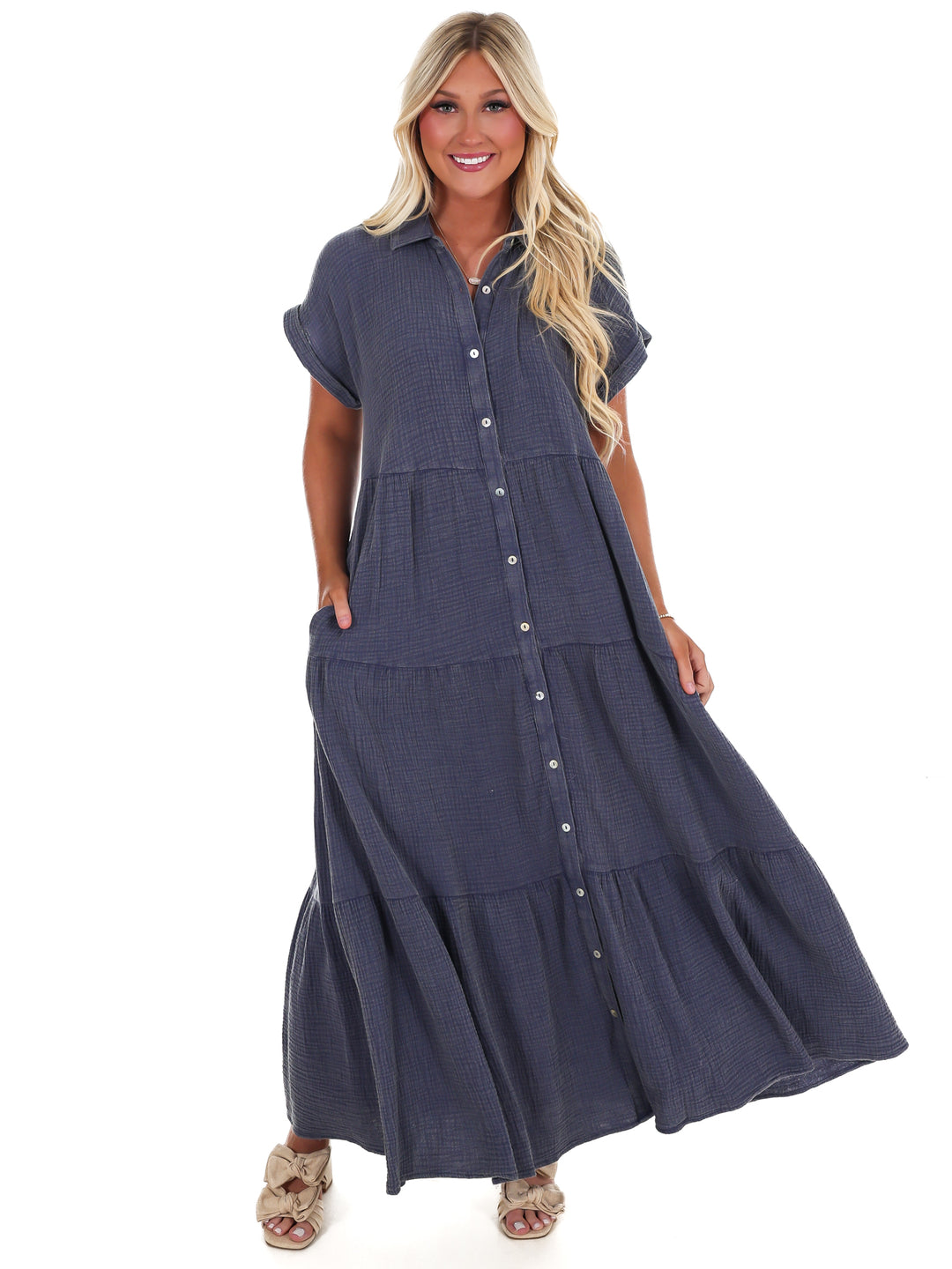 Open Air Maxi Shirt Dress