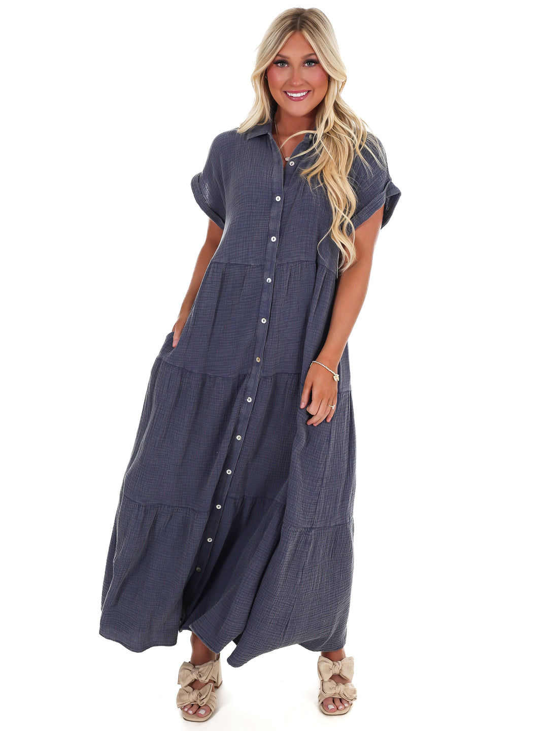 Open Air Maxi Shirt Dress
