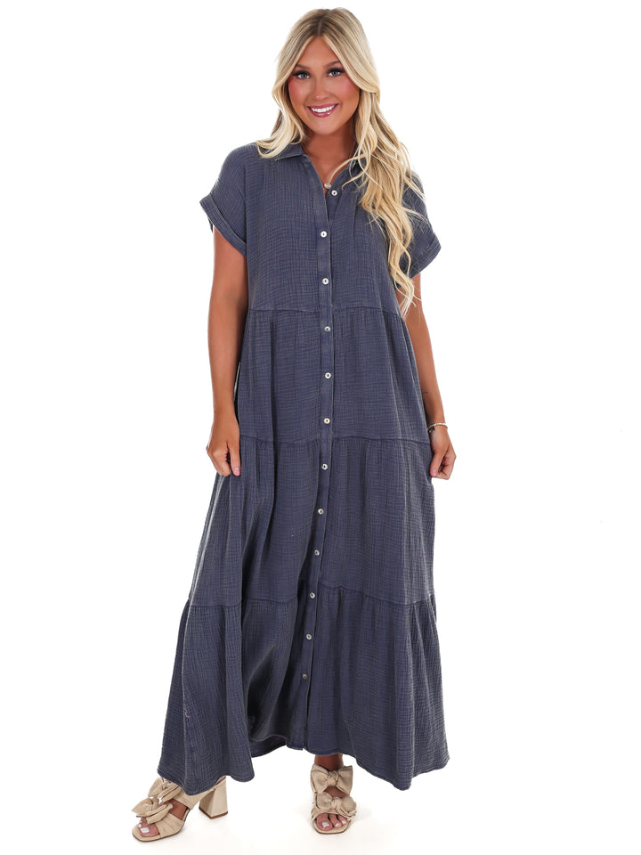 Open Air Maxi Shirt Dress