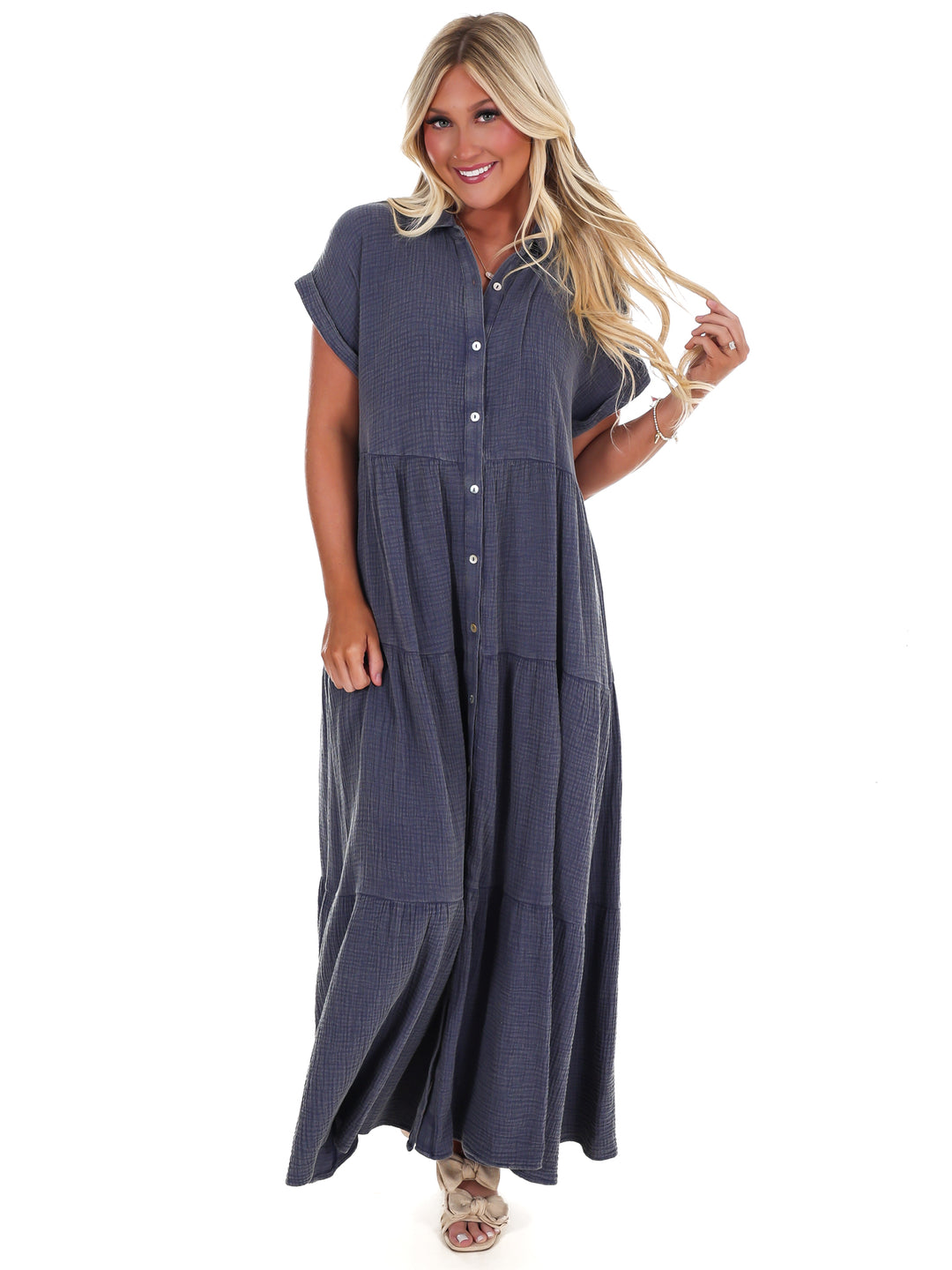Open Air Maxi Shirt Dress