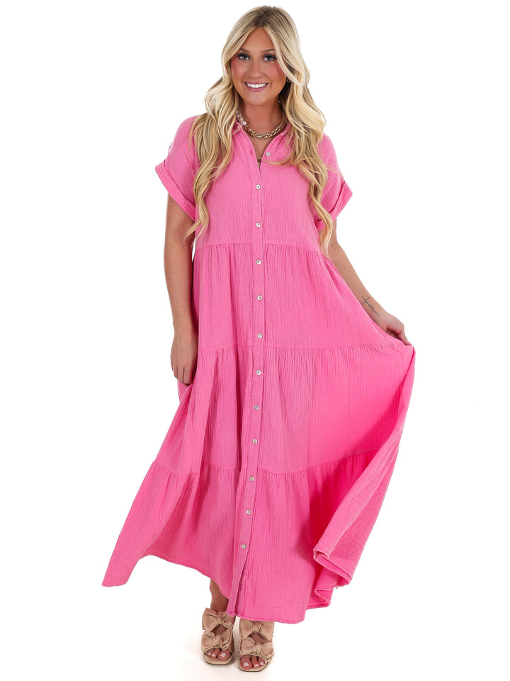 Open Air Maxi Shirt Dress