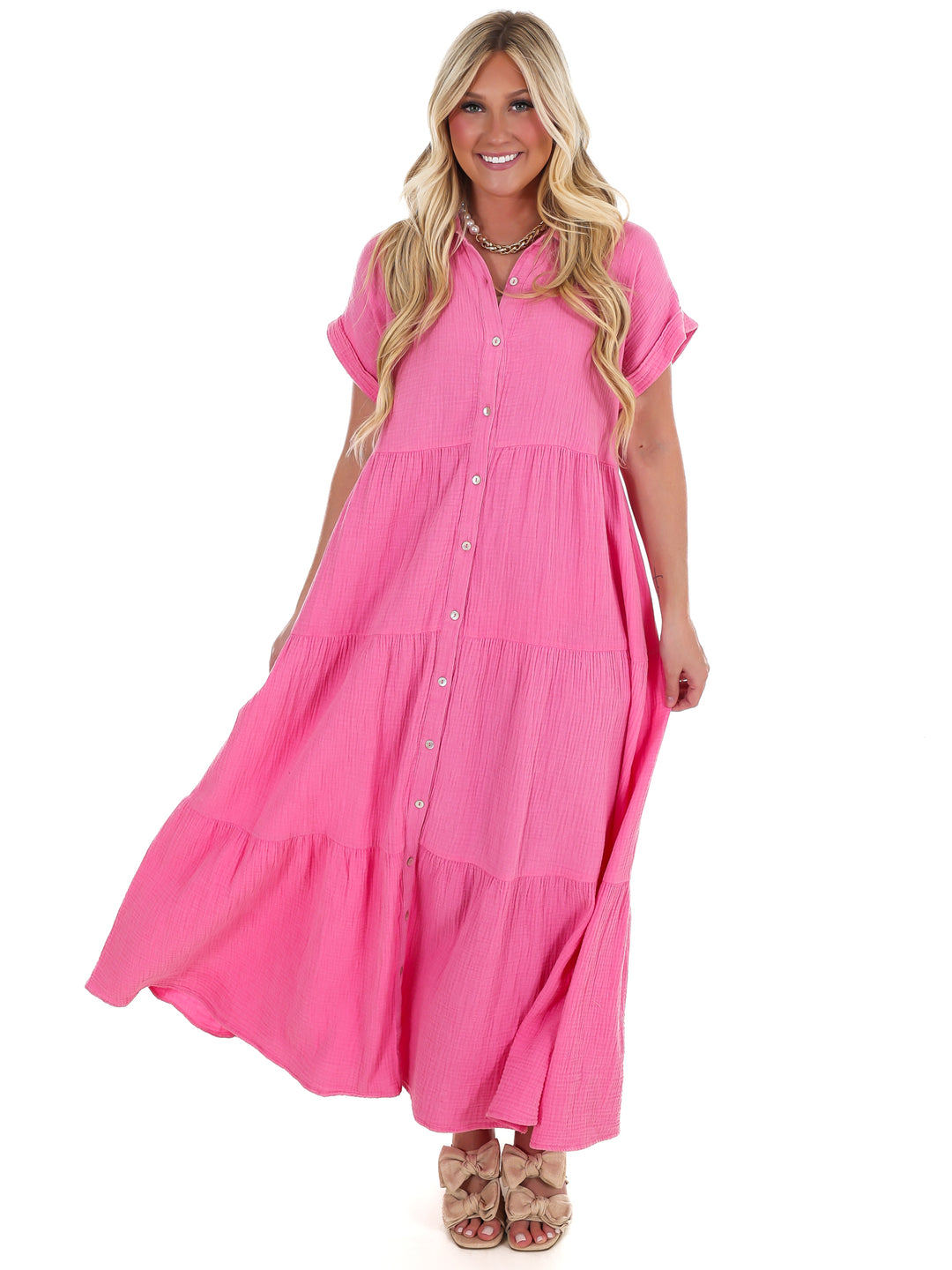 Open Air Maxi Shirt Dress