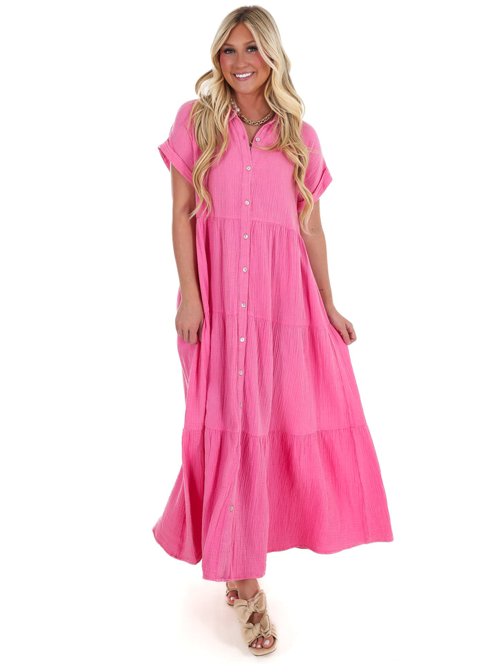 Open Air Maxi Shirt Dress