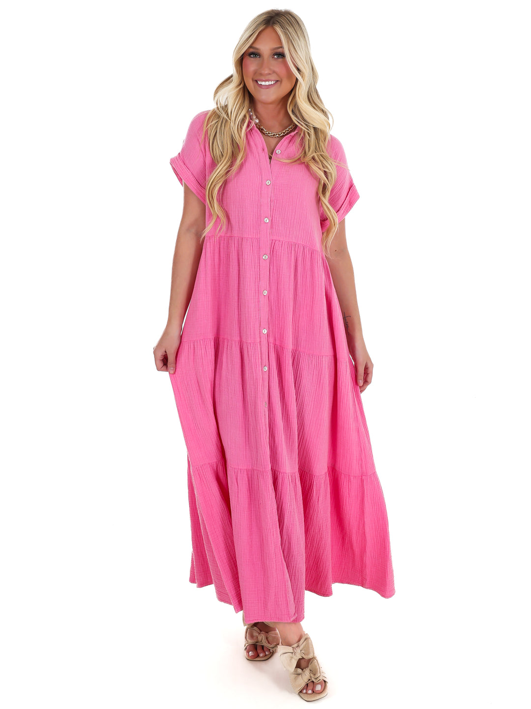 Open Air Maxi Shirt Dress