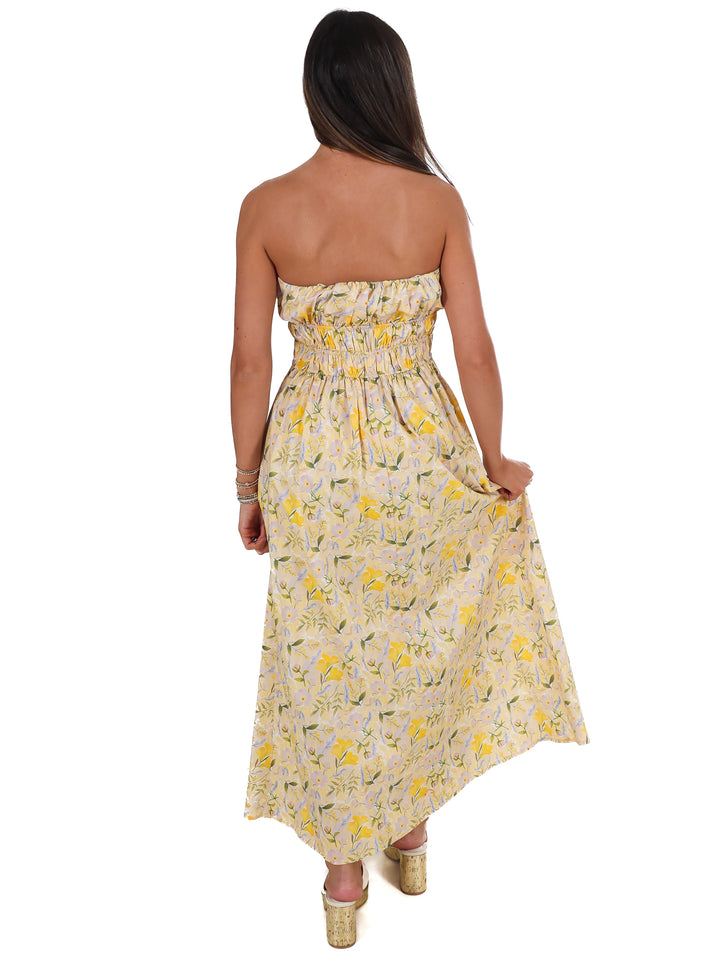 Lemon Blossom Tube Midi Dress