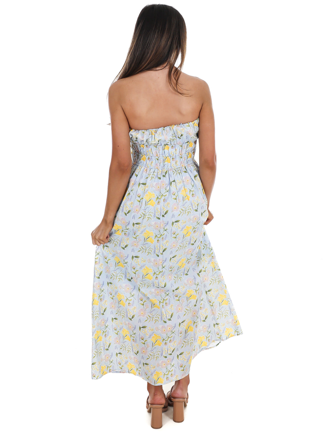 Lemon Blossom Tube Midi Dress