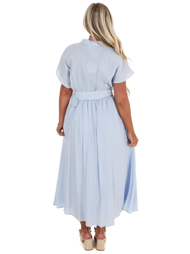 Soft Structure Belted Shirt Midi Dress