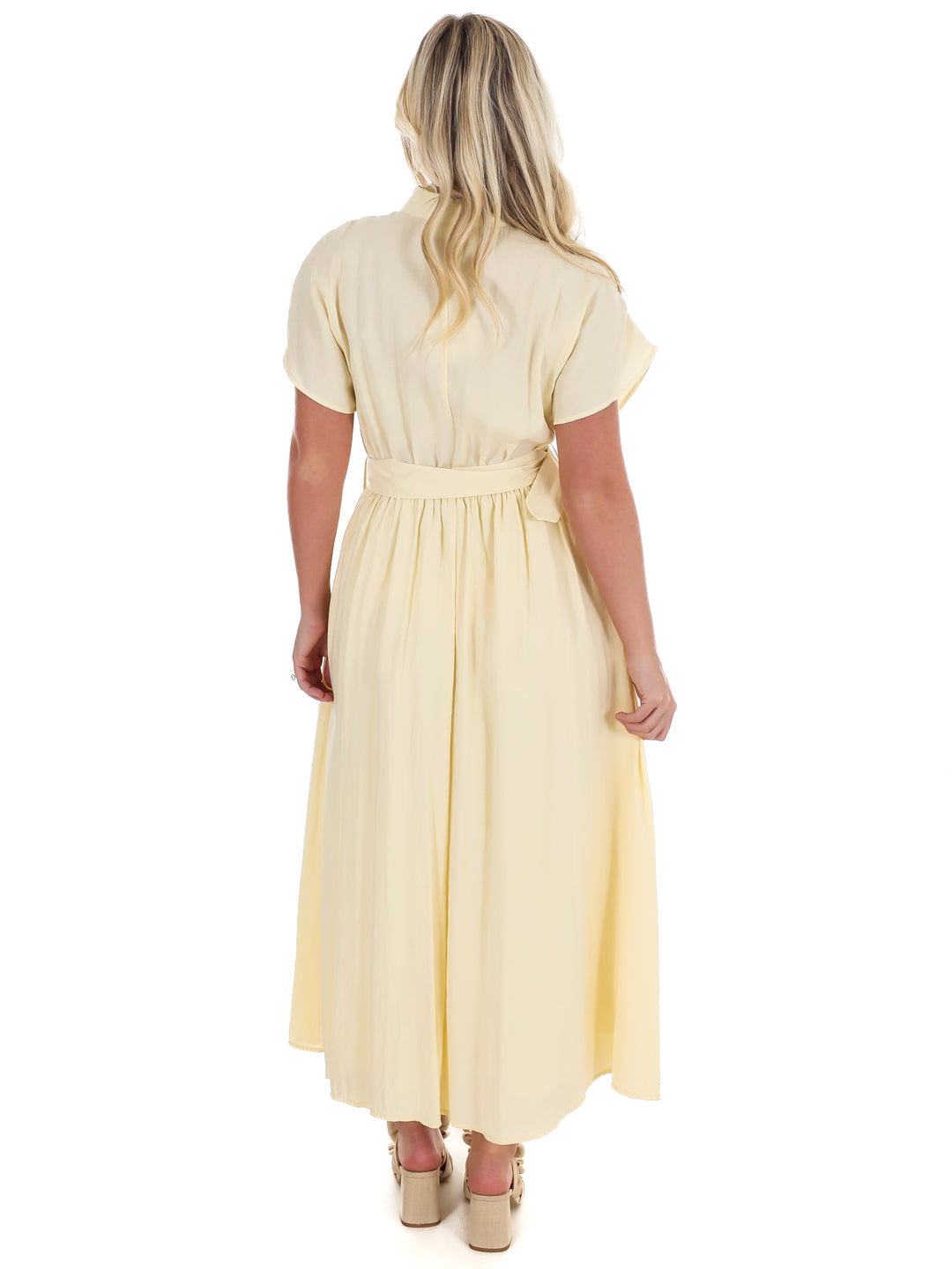 Soft Structure Belted Shirt Midi Dress