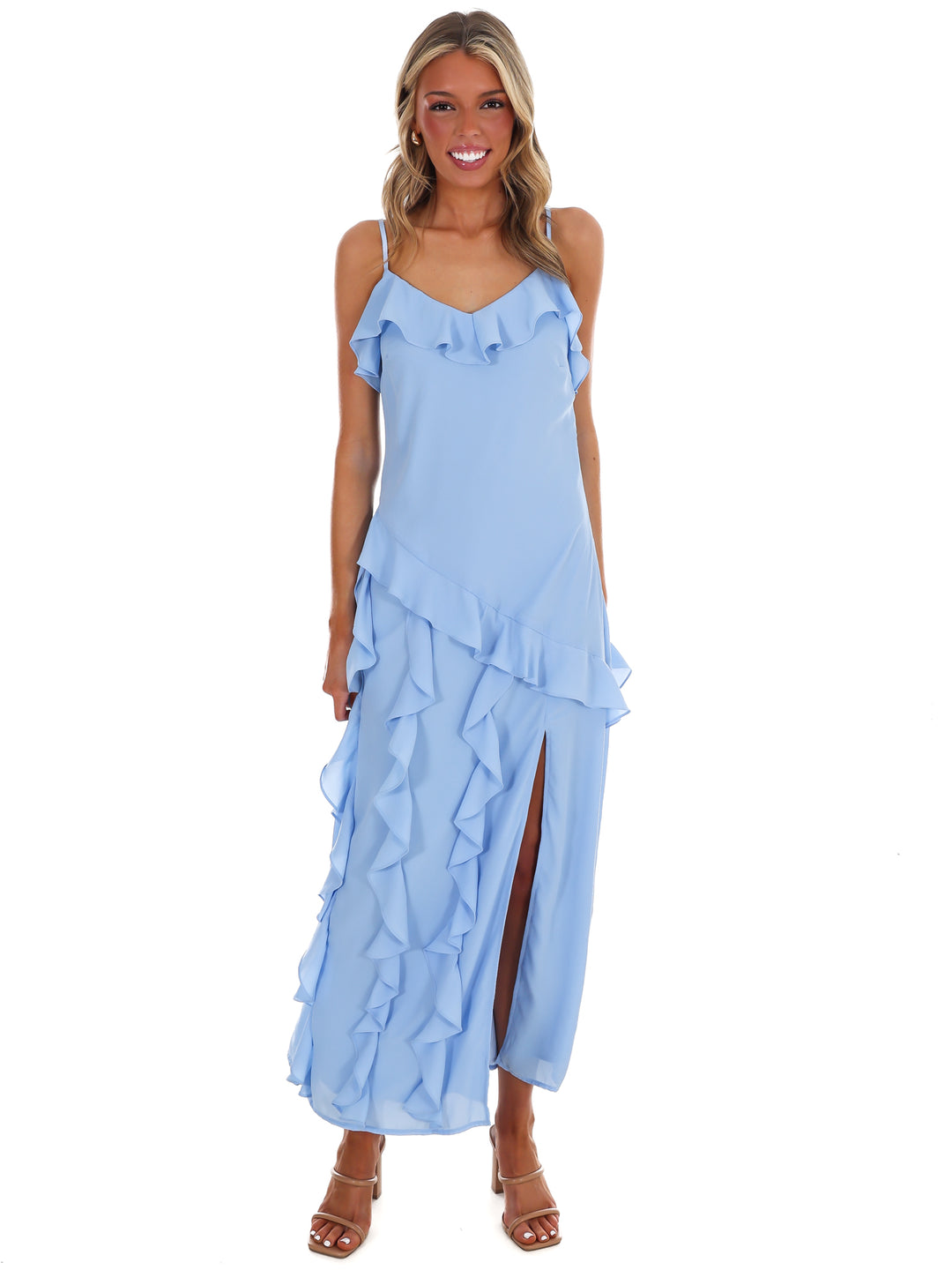 Hint Of Allure Ruffle Maxi Dress