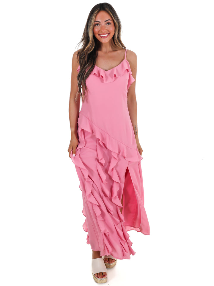 Hint Of Allure Ruffle Maxi Dress