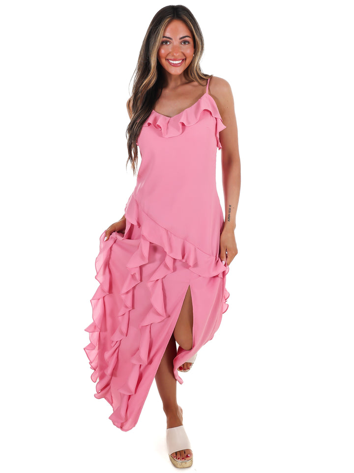 Hint Of Allure Ruffle Maxi Dress