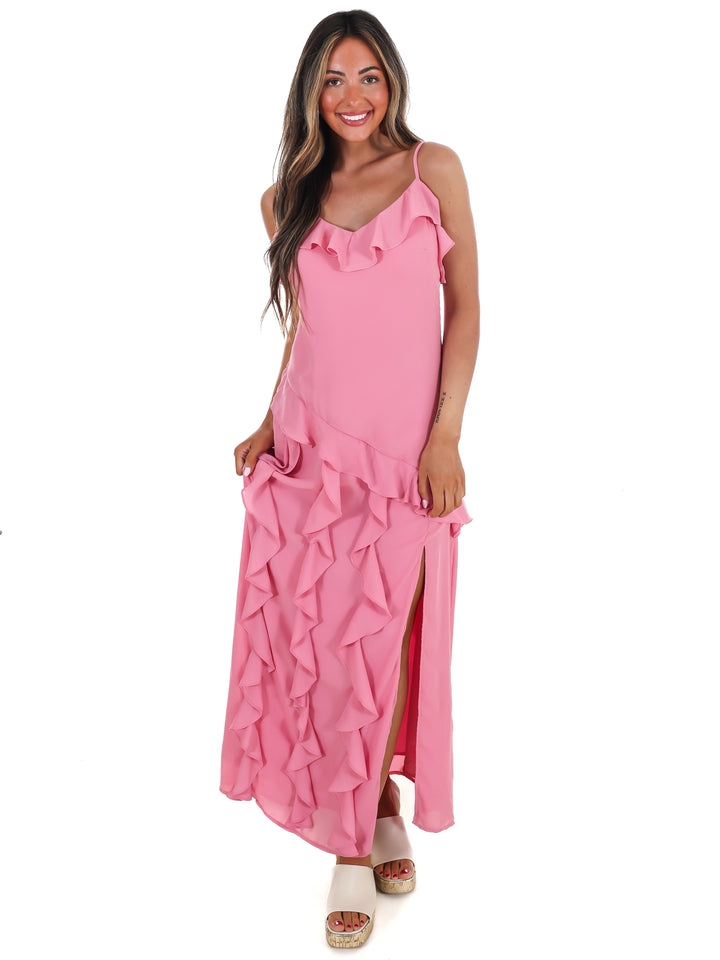 Hint Of Allure Ruffle Maxi Dress