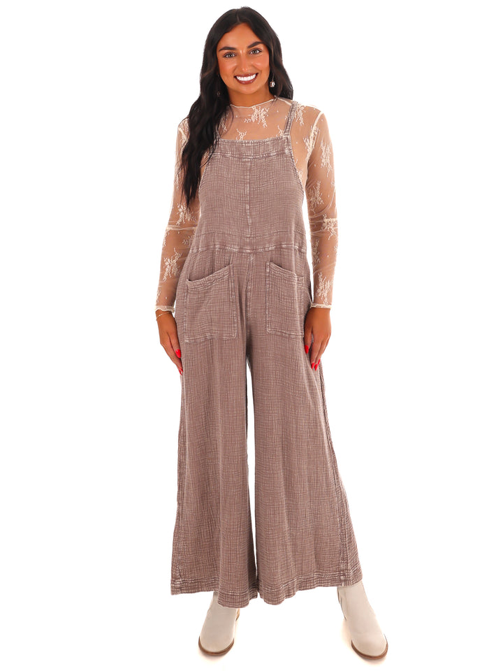 Vintage Vibes Mineral Wash Jumpsuit