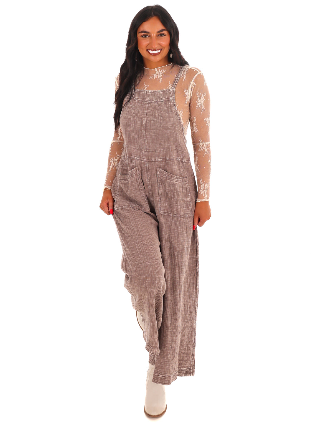 Vintage Vibes Mineral Wash Jumpsuit