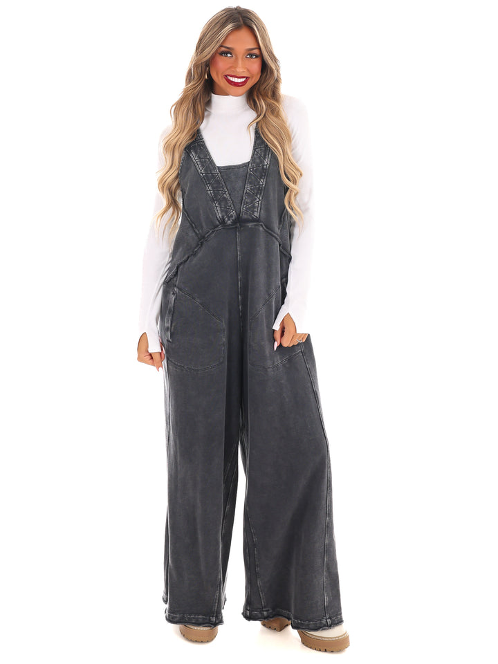 Soft & Simple Washed Terry Knit Jumpsuit