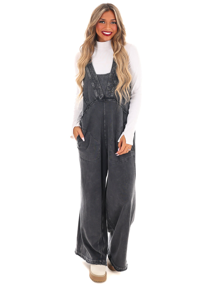 Soft & Simple Washed Terry Knit Jumpsuit