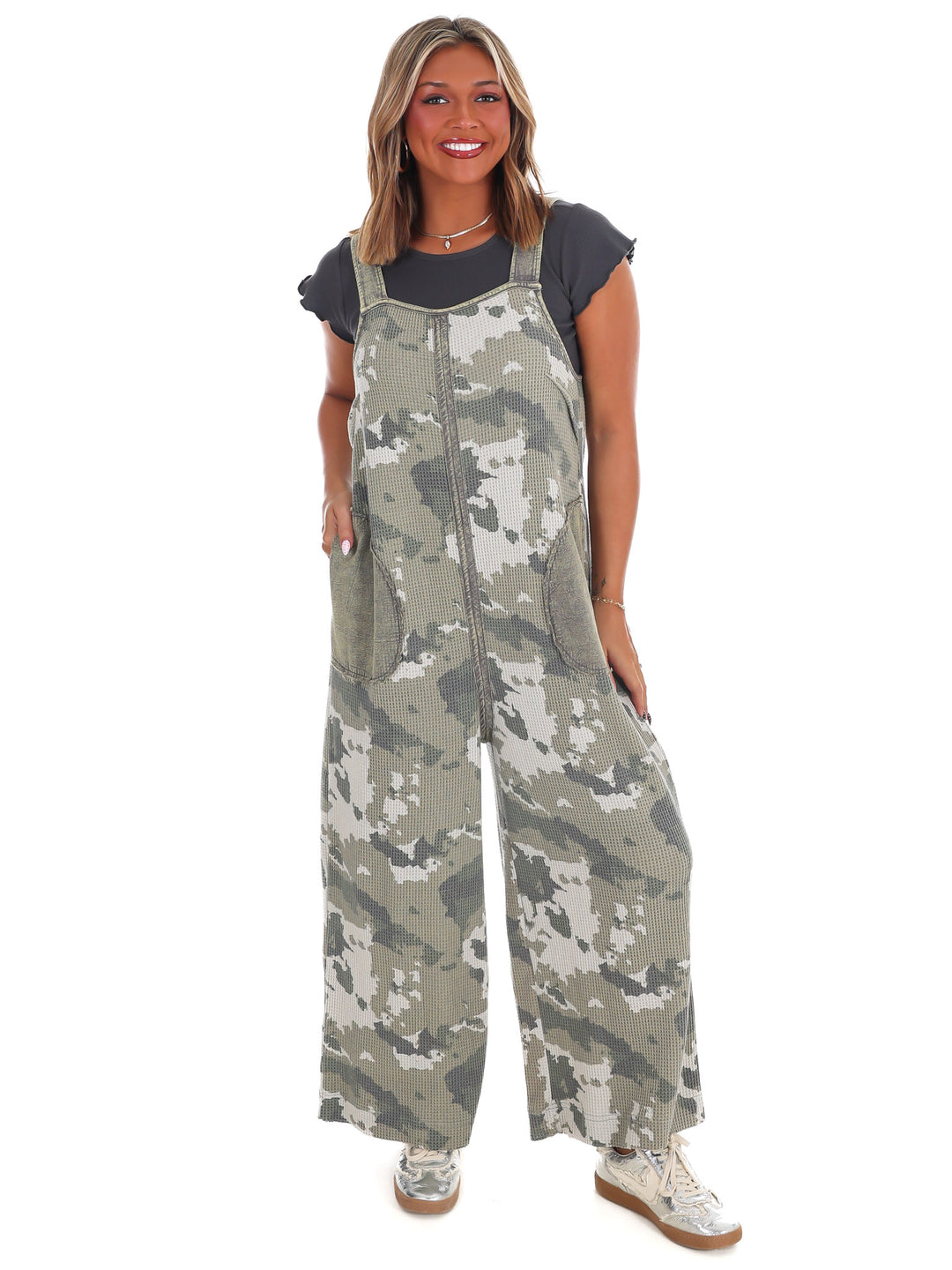 Hidden Comfort Camo Washed Jumpsuit