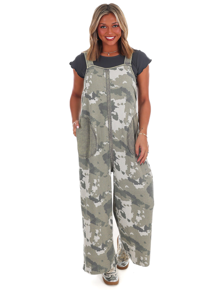Hidden Comfort Camo Washed Jumpsuit
