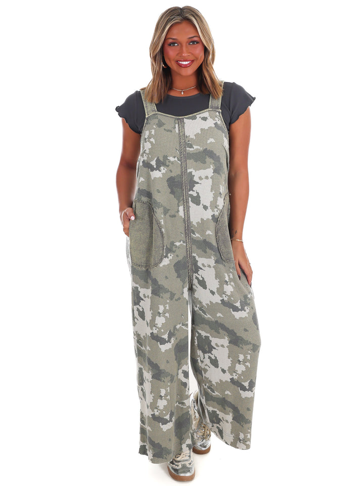 Hidden Comfort Camo Washed Jumpsuit