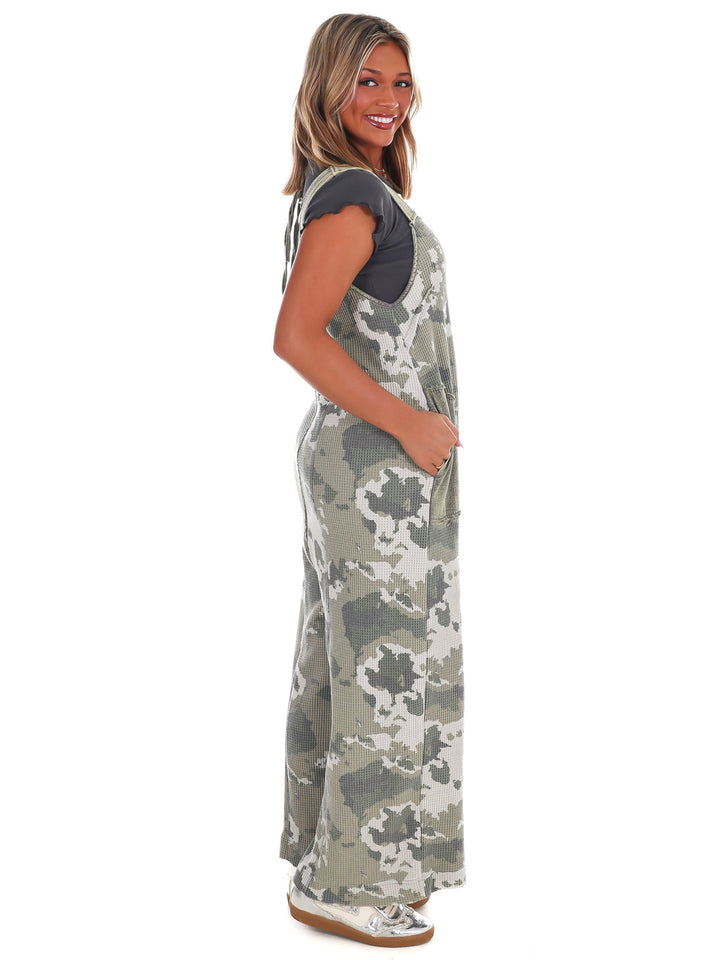 Hidden Comfort Camo Washed Jumpsuit