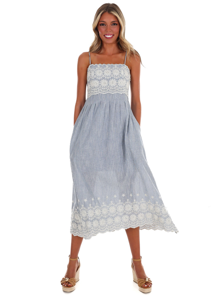 Coastal Daydream Lace Midi Dress