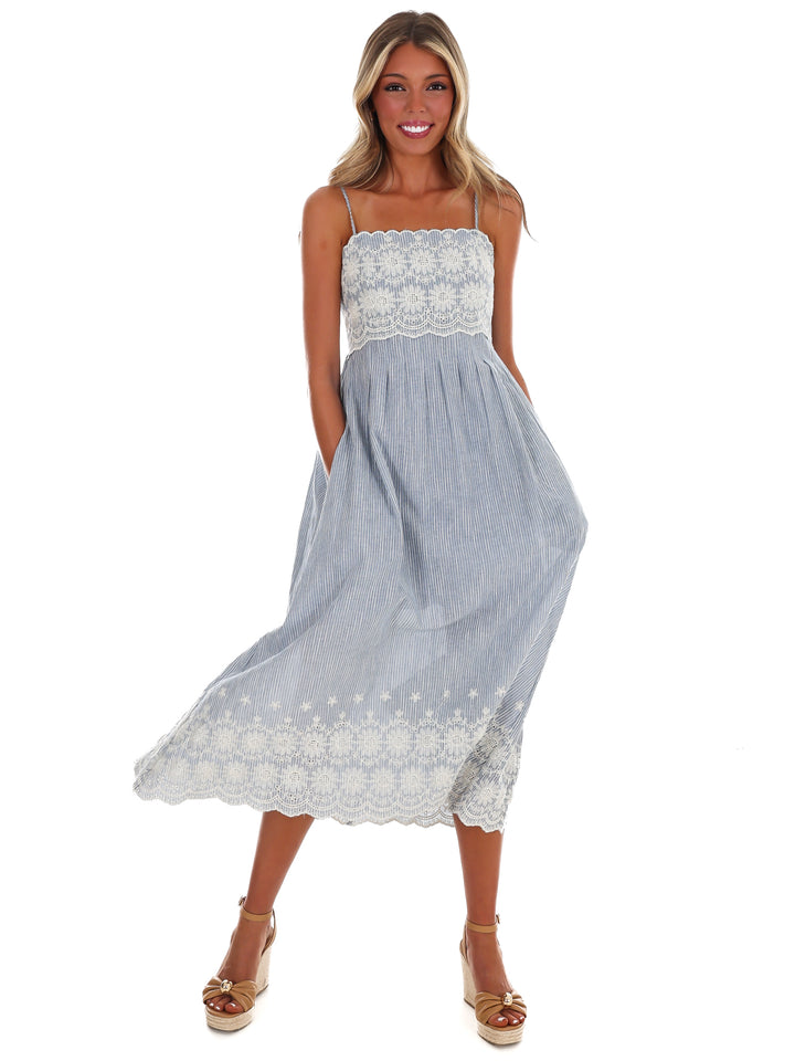 Coastal Daydream Lace Midi Dress