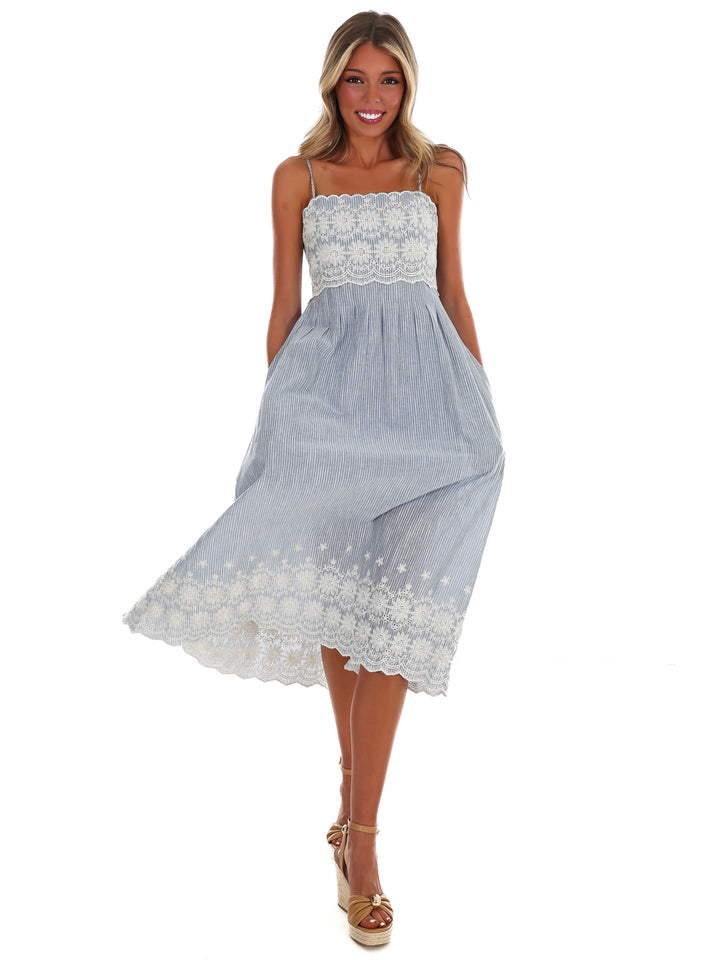 Coastal Daydream Lace Midi Dress