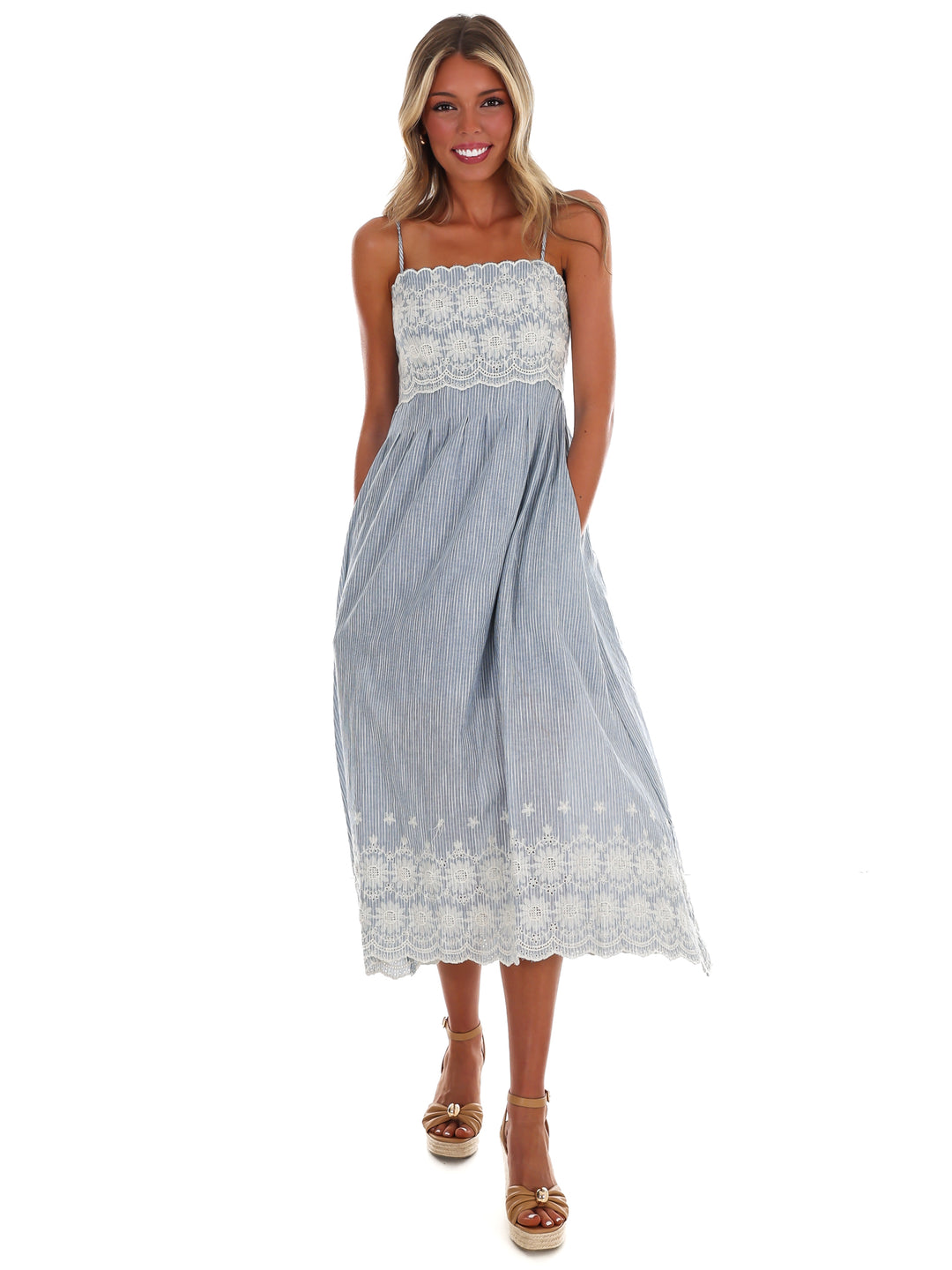 Coastal Daydream Lace Midi Dress