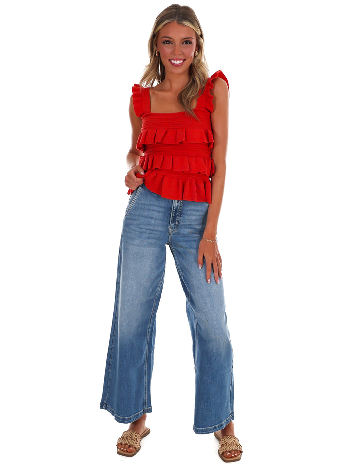 Flirt Factor Ruffle Tank