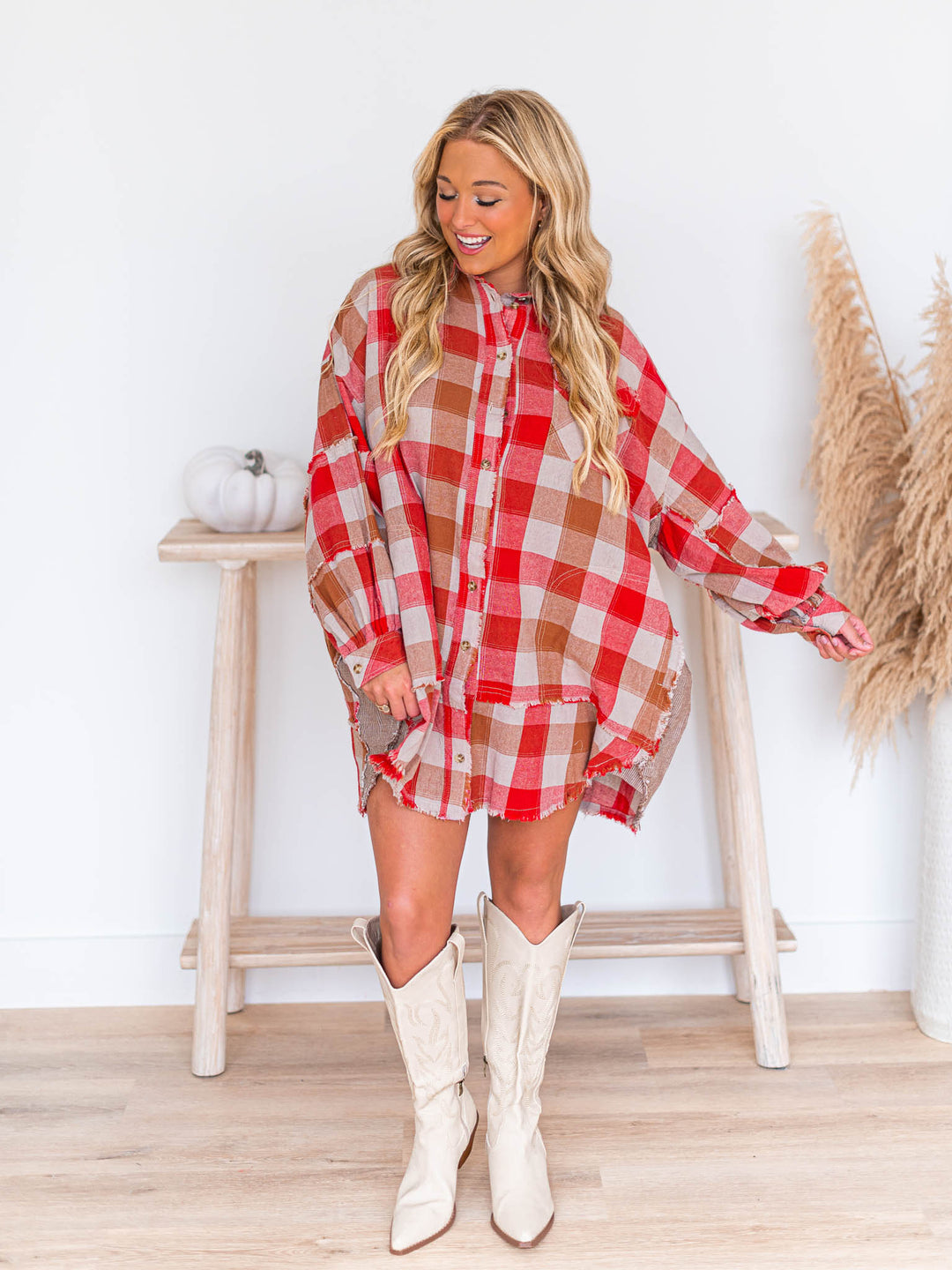 Sound of Music Oversized Plaid Top