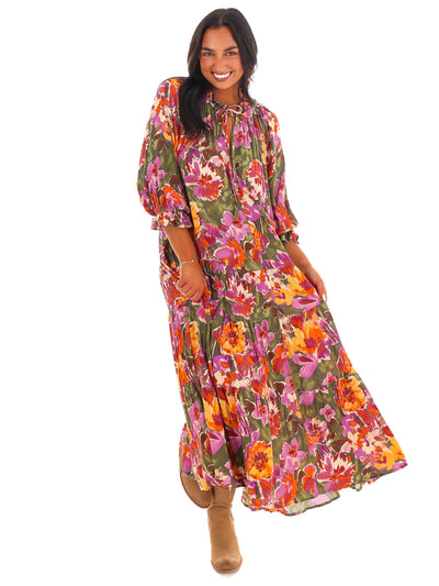 Petal Dance Floral Maxi Dress