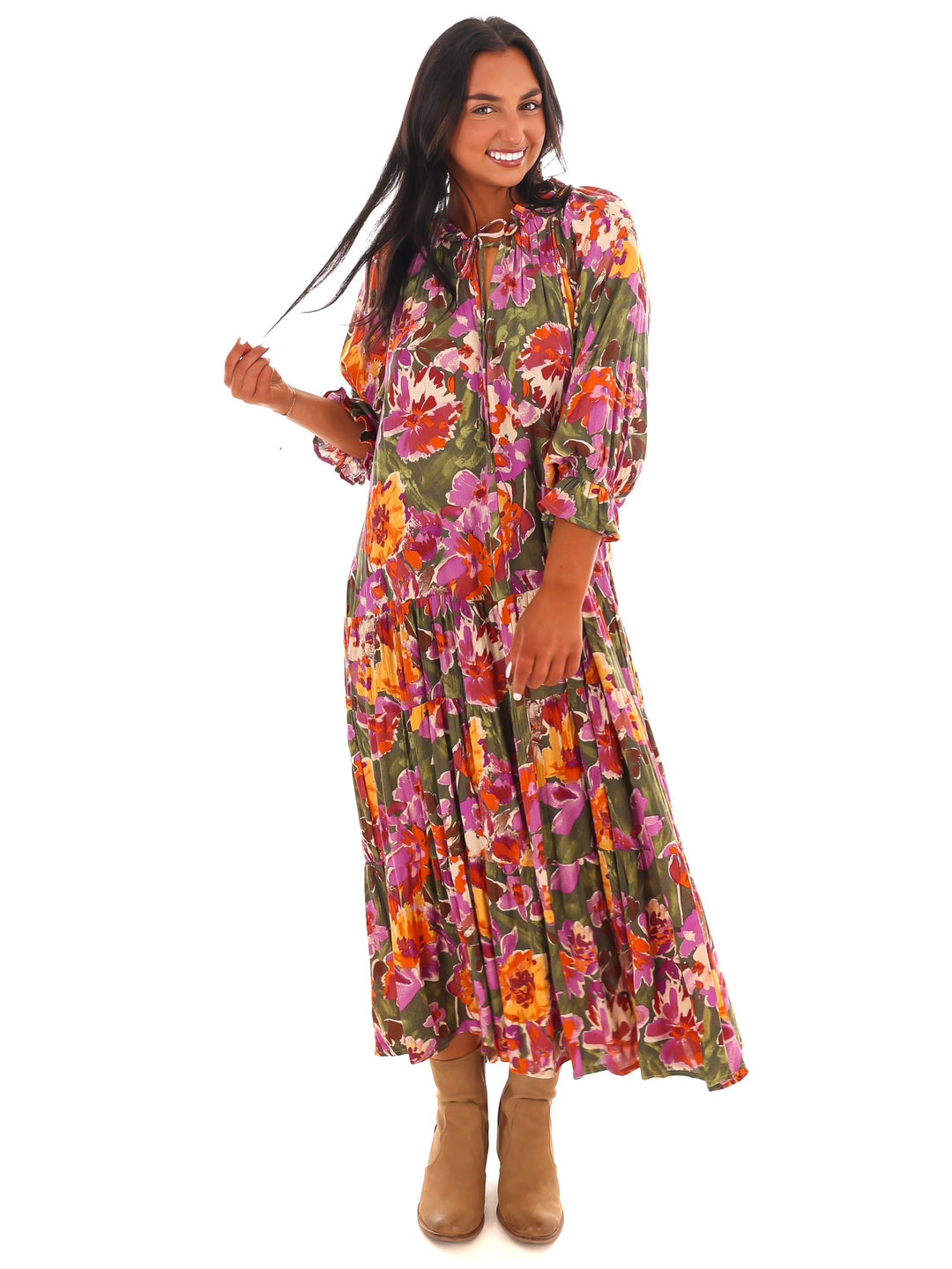 Petal Dance Floral Maxi Dress