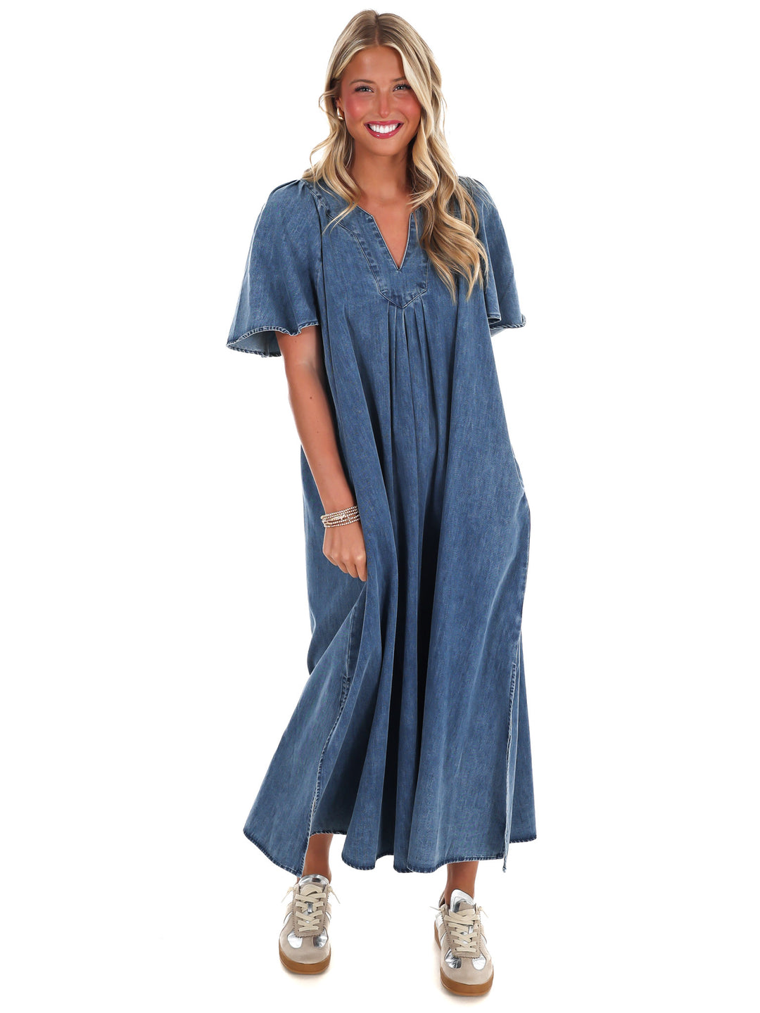 Take the Lead Denim Maxi Dress
